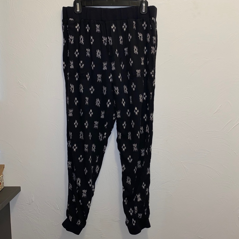 Madewell Ikat Black Joggers, Size Medium